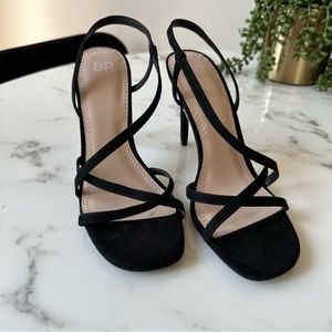 BP Hayzel Black Strappy Sandal Pumps